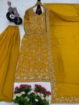 RICH LOOK VICHITRA SILK EMBROIDERY SEQUENCE WORK WITH REAL MIRROR TOP PALAZZO WITH DUPATTA FESTIVE WEAR WHOLESALE PRICE ETHNIC GARMENT (9)