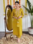 RICH LOOK VISCOSE CHANDERI SEQUENCE CODING EMBROIDERY WORK TOP BOTTOM WITH DUPATTA FESTIVE WEAR WHOLESALE PRICE ETHNIC GARMENT (7)