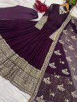 TRADITIONAL GEORGETTE EMBROIDERY SEQUENCE WORK GOWN BOTTOM WITH DUPATTA FESTIVE WEAR WHOLESALE PRICE ETHNIC GARMENT (5)