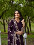 TRADITIONAL GEORGETTE EMBROIDERY SEQUENCE WORK GOWN BOTTOM WITH DUPATTA FESTIVE WEAR WHOLESALE PRICE ETHNIC GARMENT (5)
