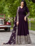 TRADITIONAL GEORGETTE EMBROIDERY SEQUENCE WORK GOWN BOTTOM WITH DUPATTA FESTIVE WEAR WHOLESALE PRICE ETHNIC GARMENT (5)