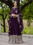 TRADITIONAL GEORGETTE EMBROIDERY SEQUENCE WORK GOWN BOTTOM WITH DUPATTA FESTIVE WEAR WHOLESALE PRICE ETHNIC GARMENT (5)