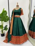 TRADITIONAL JACQUARD WEAVING WORK LEHENGA CHOLI WITH DUPATTA PARTY WEAR WHOLESALE PRICE ETHNIC GARMENT (3)