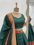 TRADITIONAL JACQUARD WEAVING WORK LEHENGA CHOLI WITH DUPATTA PARTY WEAR WHOLESALE PRICE ETHNIC GARMENT (3)