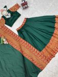 TRADITIONAL JACQUARD WEAVING WORK LEHENGA CHOLI WITH DUPATTA PARTY WEAR WHOLESALE PRICE ETHNIC GARMENT (3)