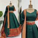 TRADITIONAL JACQUARD WEAVING WORK LEHENGA CHOLI WITH DUPATTA PARTY WEAR WHOLESALE PRICE ETHNIC GARMENT (3)