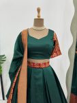 TRADITIONAL JACQUARD WEAVING WORK LEHENGA CHOLI WITH DUPATTA PARTY WEAR WHOLESALE PRICE ETHNIC GARMENT (3)