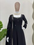 TRADITIONAL LACE BORDER WITH HAND WORK GOWN BOTTOM WITH DUPATTA PARTY WEAR WHOLESALE PRICE ETHNIC GARMENT (3)