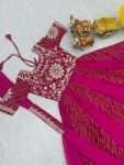 TRENDING BANDHEJ FAUX GEORGETTE EMBROIDERY SEQUENCE WORK GOWN WITH DUPATTA FESTIVE WEAR WHOLESALE PRICE ETHNIC GARMENT (9)