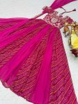 TRENDING BANDHEJ FAUX GEORGETTE EMBROIDERY SEQUENCE WORK GOWN WITH DUPATTA FESTIVE WEAR WHOLESALE PRICE ETHNIC GARMENT (9)