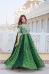 TRENDING BANDHEJ FAUX GEORGETTE EMBROIDERY SEQUENCE WORK GOWN WITH DUPATTA FESTIVE WEAR WHOLESALE PRICE ETHNIC GARMENT (6)