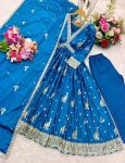 TRENDING CHINON EMBROIDERY SEQUENCE WORK ALIA CUT DESIGN GOWN BOTTOM WITH DUPATTA PARTY WEAR WHOLESALE PRICE ETHNIC GARMENT (1)