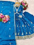 TRENDING CHINON EMBROIDERY SEQUENCE WORK ALIA CUT DESIGN GOWN BOTTOM WITH DUPATTA PARTY WEAR WHOLESALE PRICE ETHNIC GARMENT (1)
