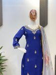 TRENDING CHINON EMBROIDERY SEQUENCE WORK TOP PALAZZO WITH DUPATTA PARTY WEAR WHOLESALE PRICE ETHNIC GARMENT (8)
