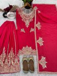 TRENDING CHINON SILK EMBROIDERY WORK TOP PALAZZO WITH DUPATTA PARTY WEAR WHOLESALE PRICE ETHNIC GARMENT (3)