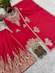 TRENDING CHINON SILK EMBROIDERY WORK TOP PALAZZO WITH DUPATTA PARTY WEAR WHOLESALE PRICE ETHNIC GARMENT (3)