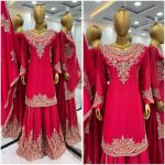 TRENDING CHINON SILK EMBROIDERY WORK TOP PALAZZO WITH DUPATTA PARTY WEAR WHOLESALE PRICE ETHNIC GARMENT (3)