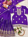 TRENDING CHINON SILK EMBROIDREY SEQUENCE WORK TOP SHARARA WITH DUPATTA PARTY WEAR WHOLESALE PRICE ETHNIC GARMENT (4)