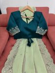 TRENDING CRUNCHY SILK EMBROIDREY SEQUENCE WORK SAREE WITH UNSTITCHED BLOUSE PARTY WEAR WHOLESALE PRICE ETHNIC GARMENT (7)