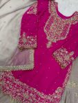 TRENDING GEORGETTE CODING SEQUENCE EMBROIDERY WORK TOP SHARARA WITH DUPATTA PARTY WEAR WHOLESALE PRICE ETHNIC GARMENT (5)