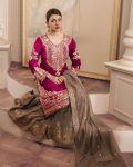 TRENDING GEORGETTE CODING SEQUENCE EMBROIDERY WORK TOP SHARARA WITH DUPATTA PARTY WEAR WHOLESALE PRICE ETHNIC GARMENT (5)