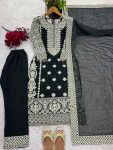 TRENDING GEORGETTE EMBROIDERY SEQUENCE WORK TOP BOTTOM WITH DUPATTA PARTY WEAR WHOLESALE PRICE ETHNIC GARMENT (4)