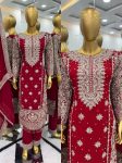 TRENDING GEORGETTE EMBROIDERY SEQUENCE WORK TOP BOTTOM WITH DUPATTA PARTY WEAR WHOLESALE PRICE ETHNIC GARMENT (4)