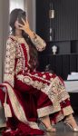 TRENDING GEORGETTE EMBROIDERY SEQUENCE WORK TOP BOTTOM WITH DUPATTA PARTY WEAR WHOLESALE PRICE ETHNIC GARMENT (4)