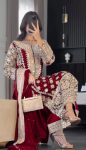 TRENDING GEORGETTE EMBROIDERY SEQUENCE WORK TOP BOTTOM WITH DUPATTA PARTY WEAR WHOLESALE PRICE ETHNIC GARMENT (4)