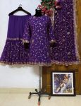 TRENDING GEORGETTE EMBROIDERY SEQUENCE WORK TOP SHARARA WITH DUPATTA PARTY WEAR WHOLESALE PRICE EETHNIC GARMENT (1)