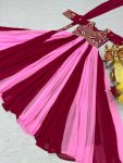 TRENDING GEORGETTE SEQUENCE EMBROIDERY THREAD WORK GOWN WITH DUPATTA PARTY WEAR WHOLESALE PRICE ETHNIC GARMENT (5)