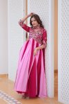 TRENDING GEORGETTE SEQUENCE EMBROIDERY THREAD WORK GOWN WITH DUPATTA PARTY WEAR WHOLESALE PRICE ETHNIC GARMENT (5)
