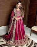 TRENDING GEORGETTE SEQUENCE THREAD EMBROIDERY WORK GOWN WITH DUPATTA PINK