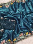 TRENDING JIMMY CHOO EMBROIDERY MULTI THREAD CODING WORK SAREE WITH UNSTITCHED BLOUSE PARTY WEAR WHOLESALE PRICE ETHNIC GARMENT (3)