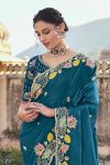 TRENDING JIMMY CHOO EMBROIDERY MULTI THREAD CODING WORK SAREE WITH UNSTITCHED BLOUSE PARTY WEAR WHOLESALE PRICE ETHNIC GARMENT (3)