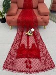 TRENDING NET THREAD SEQUENCE WORK SAREE WITH UNSTITCHED BLOUSE PARTY WEAR WHOLESALE PRICE ETHNIC GARMENT (6)