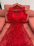 TRENDING NET THREAD SEQUENCE WORK SAREE WITH UNSTITCHED BLOUSE PARTY WEAR WHOLESALE PRICE ETHNIC GARMENT (6)