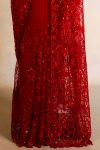 TRENDING NET THREAD SEQUENCE WORK SAREE WITH UNSTITCHED BLOUSE PARTY WEAR WHOLESALE PRICE ETHNIC GARMENT (6)