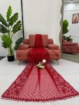 TRENDING NET THREAD SEQUENCE WORK SAREE WITH UNSTITCHED BLOUSE PARTY WEAR WHOLESALE PRICE ETHNIC GARMENT (6)