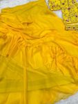 TRENDING ORGANZA PLAIN RUFFLE WORK LEHENGA SAREE WITH STITCHED BLOUSE PARTY WEAR WHOLESALE PRICE ETHNIC GARMENT (12)