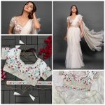 TRENDING ORGANZA PLAIN RUFFLE WORK LEHENGA SAREE WITH STITCHED BLOUSE PARTY WEAR WHOLESALE PRICE ETHNIC GARMENT (18)