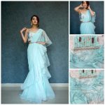 TRENDING ORGANZA PLAIN RUFFLE WORK LEHENGA SAREE WITH STITCHED BLOUSE PARTY WEAR WHOLESALE PRICE ETHNIC GARMENT (25)