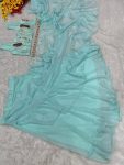 TRENDING ORGANZA PLAIN RUFFLE WORK LEHENGA SAREE WITH STITCHED BLOUSE PARTY WEAR WHOLESALE PRICE ETHNIC GARMENT (25)