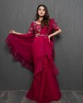 TRENDING ORGANZA PLAIN RUFFLE WORK LEHENGA SAREE WITH STITCHED BLOUSE PARTY WEAR WHOLESALE PRICE ETHNIC GARMENT (3)
