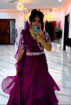 TRENDING ORGANZA PLAIN RUFFLE WORK LEHENGA SAREE WITH STITCHED BLOUSE PARTY WEAR WHOLESALE PRICE ETHNIC GARMENT (31)