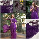 TRENDING ORGANZA PLAIN RUFFLE WORK LEHENGA SAREE WITH STITCHED BLOUSE PARTY WEAR WHOLESALE PRICE ETHNIC GARMENT (47)