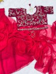 TRENDING ORGANZA PLAIN RUFFLE WORK LEHENGA SAREE WITH STITCHED BLOUSE PARTY WEAR WHOLESALE PRICE ETHNIC GARMENT (3)