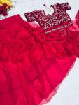 TRENDING ORGANZA PLAIN RUFFLE WORK LEHENGA SAREE WITH STITCHED BLOUSE PARTY WEAR WHOLESALE PRICE ETHNIC GARMENT (3)