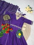 TRENDING RANGOLI SILK HAND MOTI WORK GWON WITH DUPATTA FESTIVE WEAR WHOLESALE PRICE ETHNIC GARMENT (7)