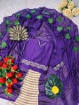 TRENDING RANGOLI SILK HAND MOTI WORK GWON WITH DUPATTA FESTIVE WEAR WHOLESALE PRICE ETHNIC GARMENT (7)